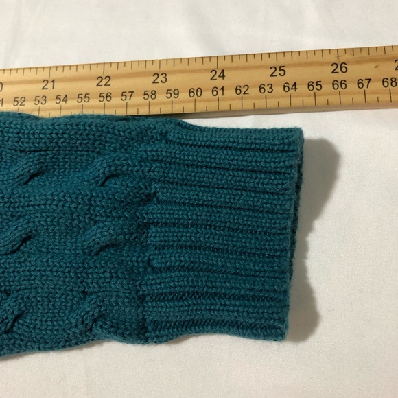 Ralph Lauren sport teal cable knit sweater pink pony womens L vintage preppy - Picture 7 of 9